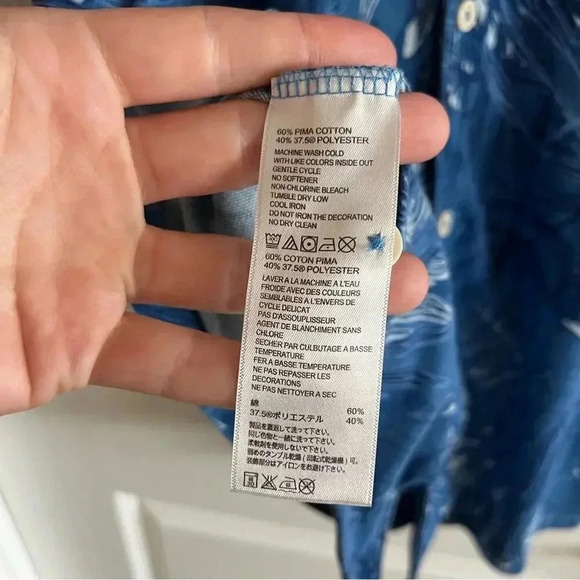 832 Tommy Bahama Cotton Button Up Shirt Size Medium - Picture 4 of 5